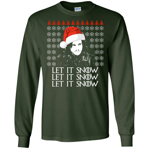 Jon Snow Let It Snow Ugly Sweater, Long Sleeve, Hoodie - TeesGrab