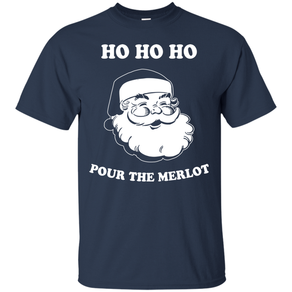 Santa Ho Ho Ho Pour The Merlot Christmas Sweater, Long Sleeve - TeesGrab