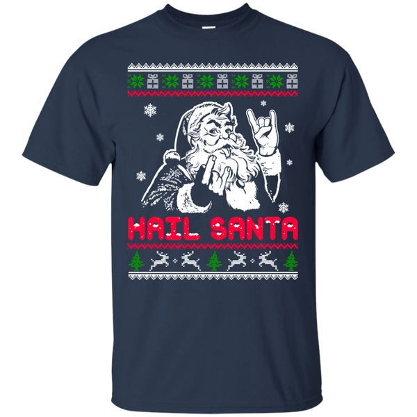 Hail Santa Ugly Christmas Sweater, Long Sleeve - TeesGrab