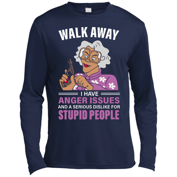 Madea, Walk away I have anger issues and a serious dislike for stupid people shirt - TeesGrab