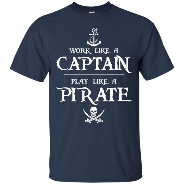 Work Like a Captain Play Like a Pirate Shirt, Hoodie, Tank - TeesGrab