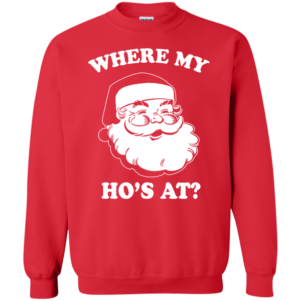 Santa: Where My Ho's At Christmas Shirt, Sweater, Long Sleeve - TeesGrab