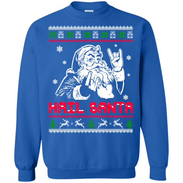 Hail Santa Ugly Christmas Sweater, Long Sleeve - TeesGrab