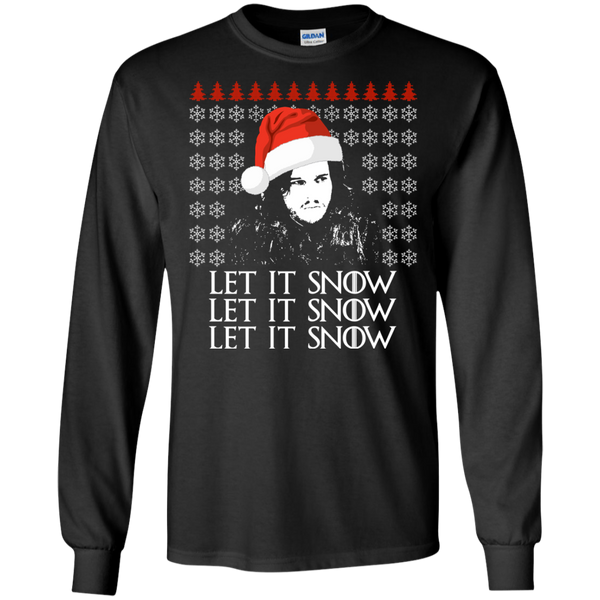 Jon Snow Let It Snow Ugly Sweater, Long Sleeve, Hoodie - TeesGrab