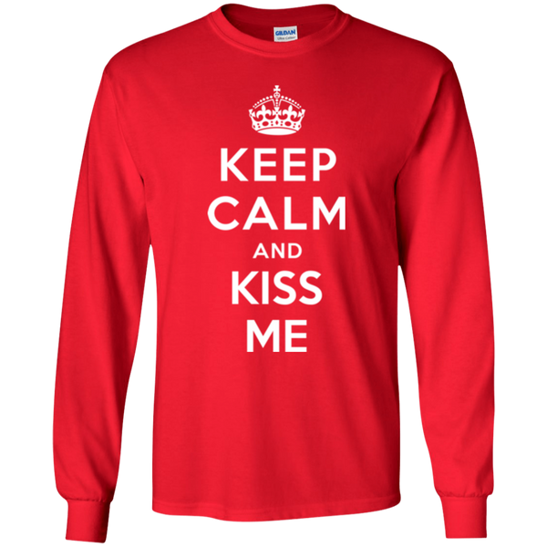 Keep Calm and Kiss Me - Funny Valentine T-shirt - TeesGrab