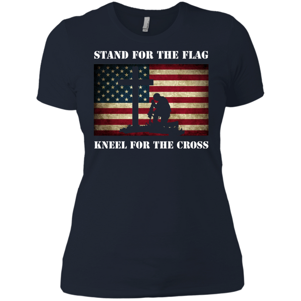 Stand For The Flag Kneel For The Cross T-Shirt - TeesGrab