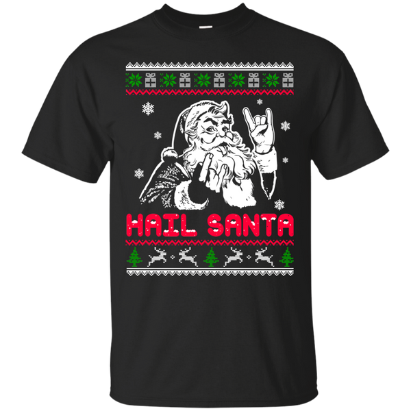 Hail Santa Ugly Christmas Sweater, Long Sleeve - TeesGrab