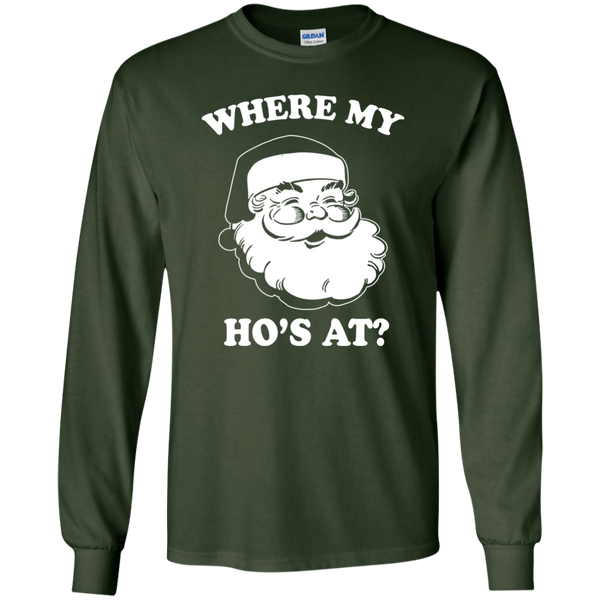 Santa: Where My Ho's At Christmas Shirt, Sweater, Long Sleeve - TeesGrab
