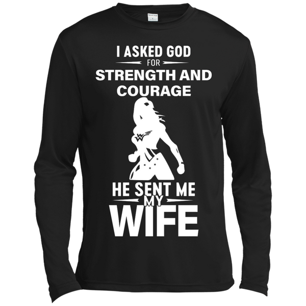 Wonder Woman: I Asked God For Strength And Courage He Sent My Wife Shirt - TeesGrab