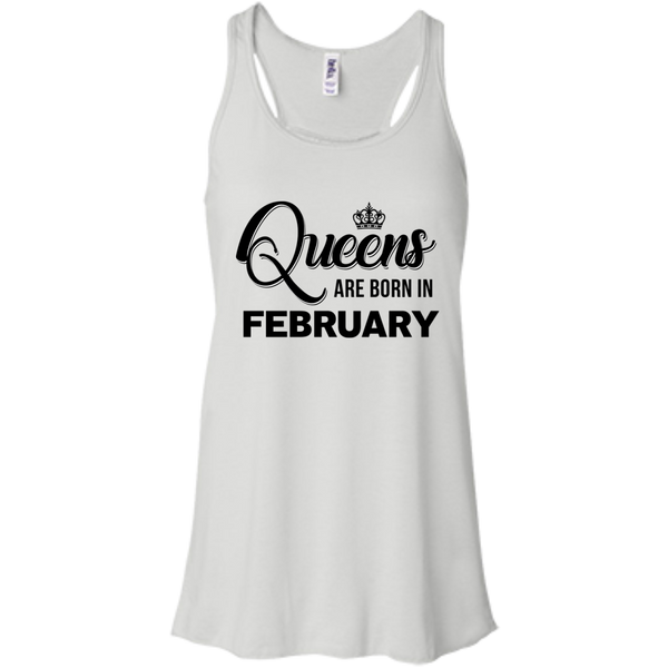 Queens are born in February Shirt, Tank Top, Racerback Tank Top - TeesGrab
