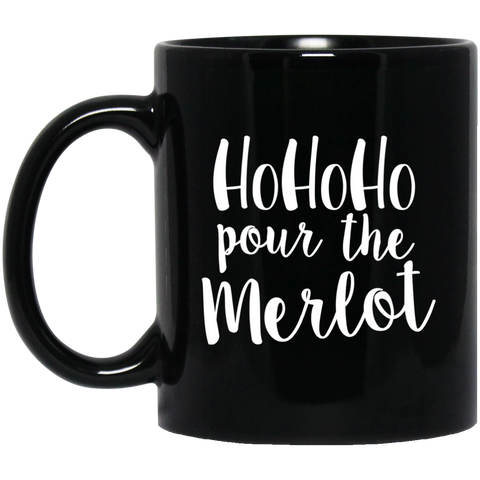 Santa Ho Ho Ho Pour The Merlot Mugs - TeesGrab