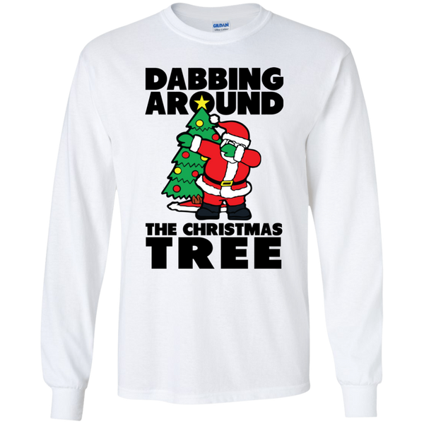 Santa Dabbing Around Christmas Tree T-shirt, Sweater - TeesGrab