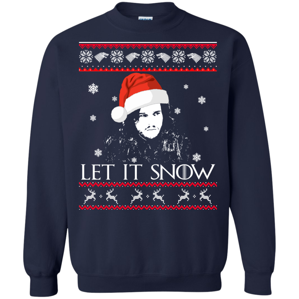Game Of Thrones Jon Snow Let It Snow Christmas Sweater TeesGrab