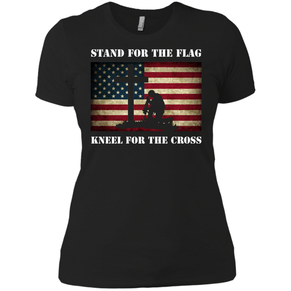 Stand For The Flag Kneel For The Cross T-Shirt - TeesGrab
