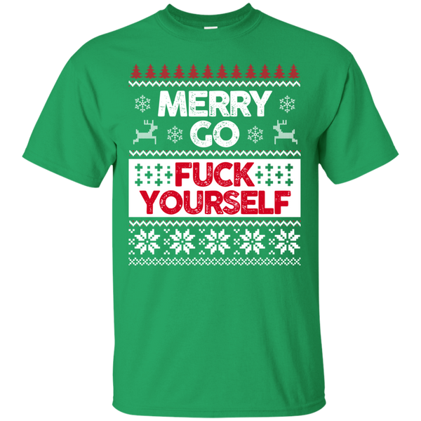 Merry Go Fuck Yourself Christmas Sweater, Long Sleeve - TeesGrab