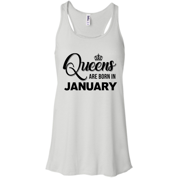 Queens are born in January Shirt, Tank Top, Racerback Tank Top - TeesGrab