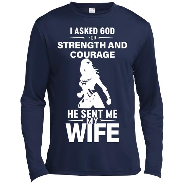 Wonder Woman: I Asked God For Strength And Courage He Sent My Wife Shirt - TeesGrab