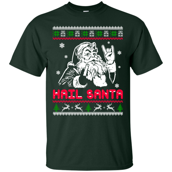 Hail Santa Ugly Christmas Sweater, Long Sleeve - TeesGrab