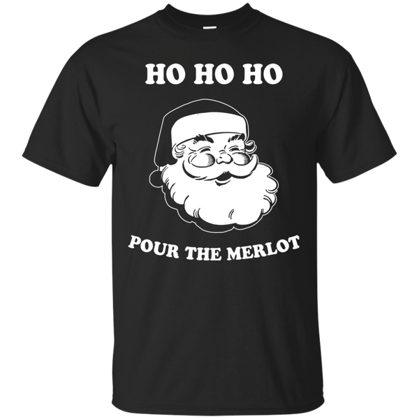 Santa Ho Ho Ho Pour The Merlot Christmas Sweater, Long Sleeve - TeesGrab
