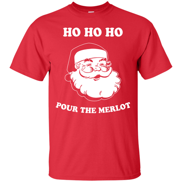 Santa Ho Ho Ho Pour The Merlot Christmas Sweater, Long Sleeve - TeesGrab