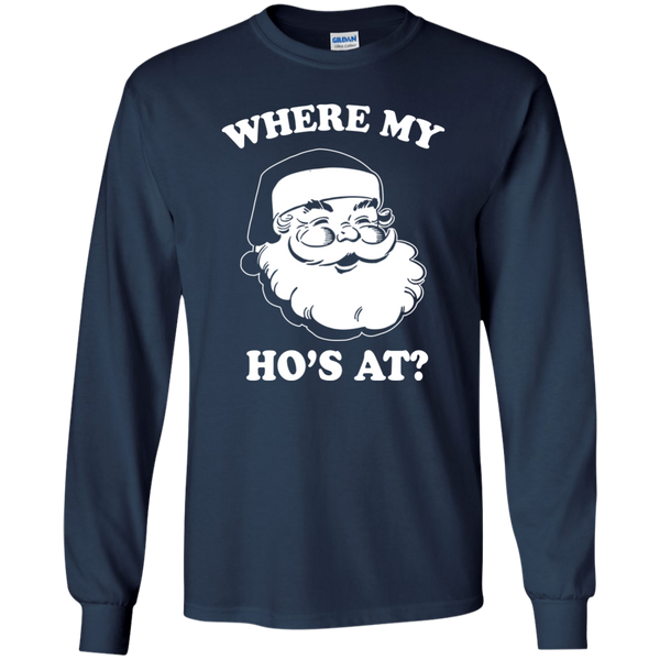 Santa: Where My Ho's At Christmas Shirt, Sweater, Long Sleeve - TeesGrab