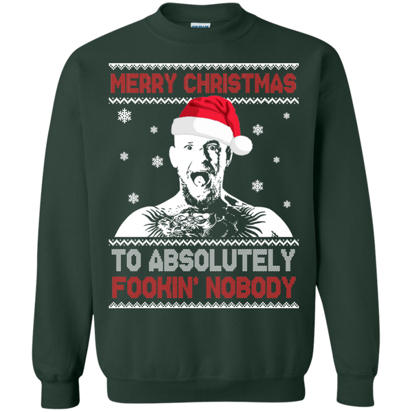 Conor McGregor: Merry Christmas to absolutely fookin nobody sweater, long sleeve - TeesGrab