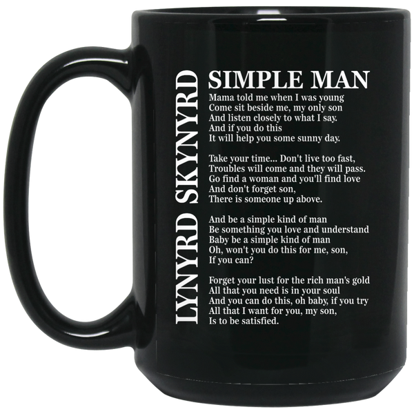 Lynyrd Skynyrd Simple Man Lyric Mug - TeesGrab
