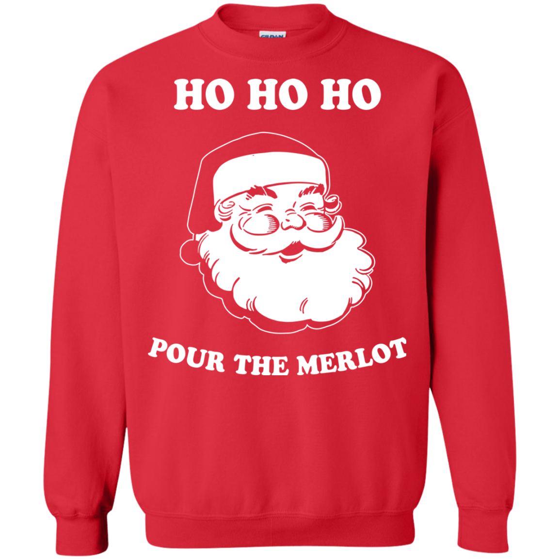 Santa Ho Ho Ho Pour The Merlot Christmas Sweater, Long Sleeve - TeesGrab