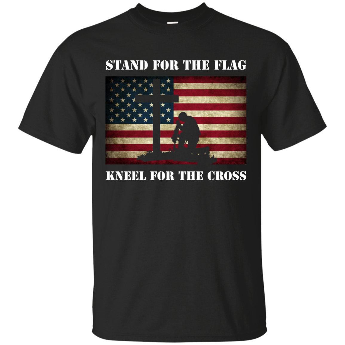 Stand For The Flag Kneel For The Cross T-Shirt - TeesGrab