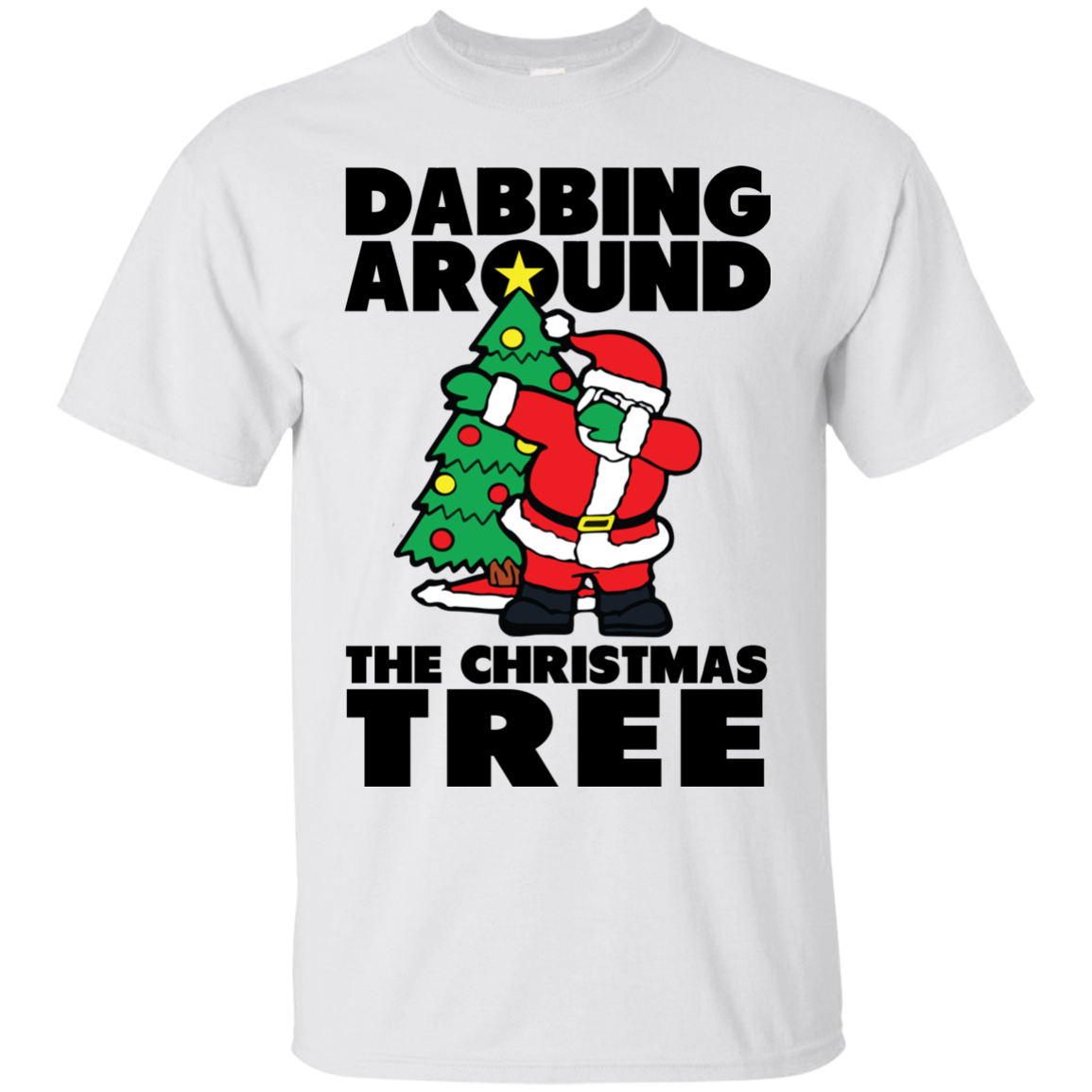 Santa Dabbing Around Christmas Tree T-shirt, Sweater - TeesGrab