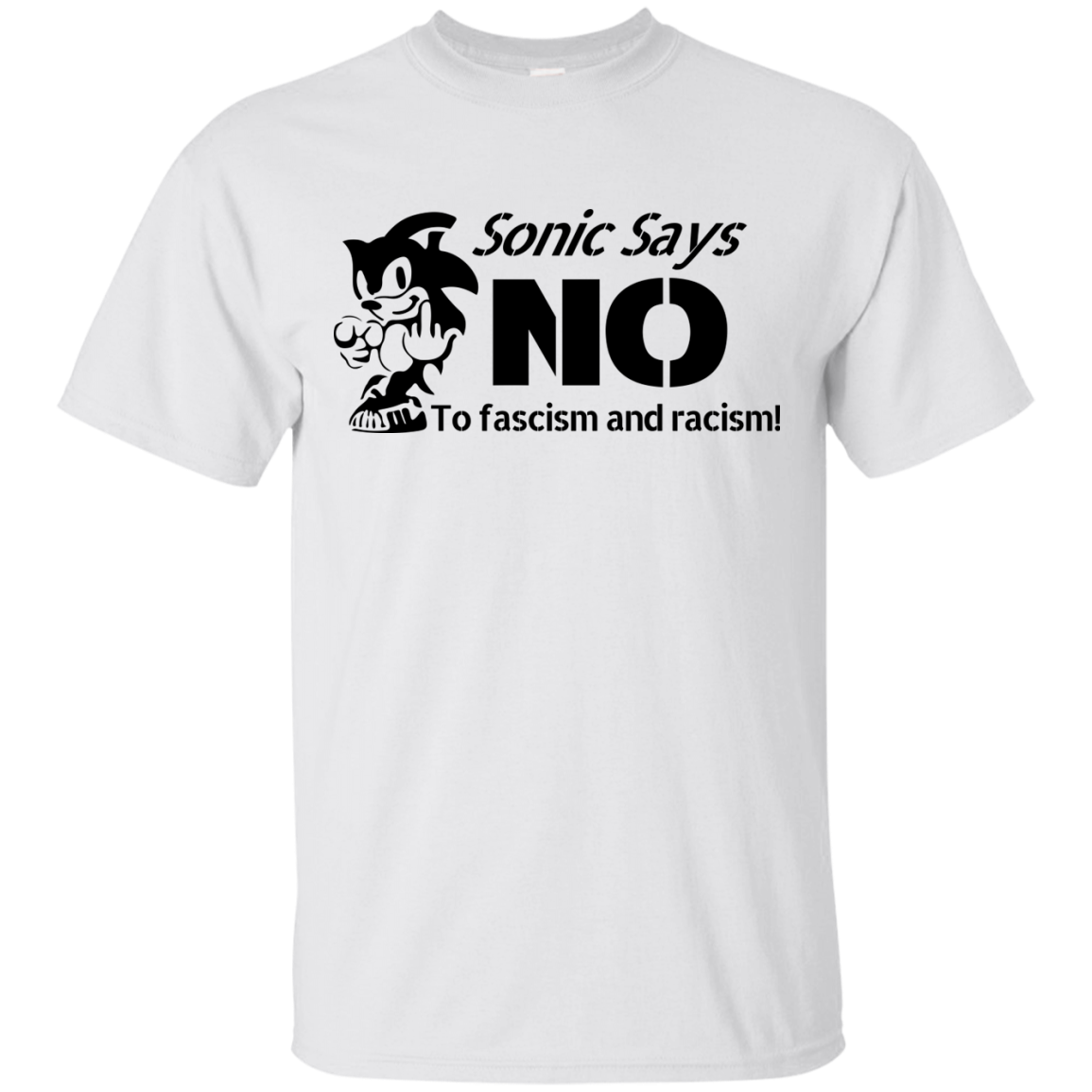Sonic Says NO to Fascism and Racism T-Shirt, Hoodie, Tank - TeesGrab