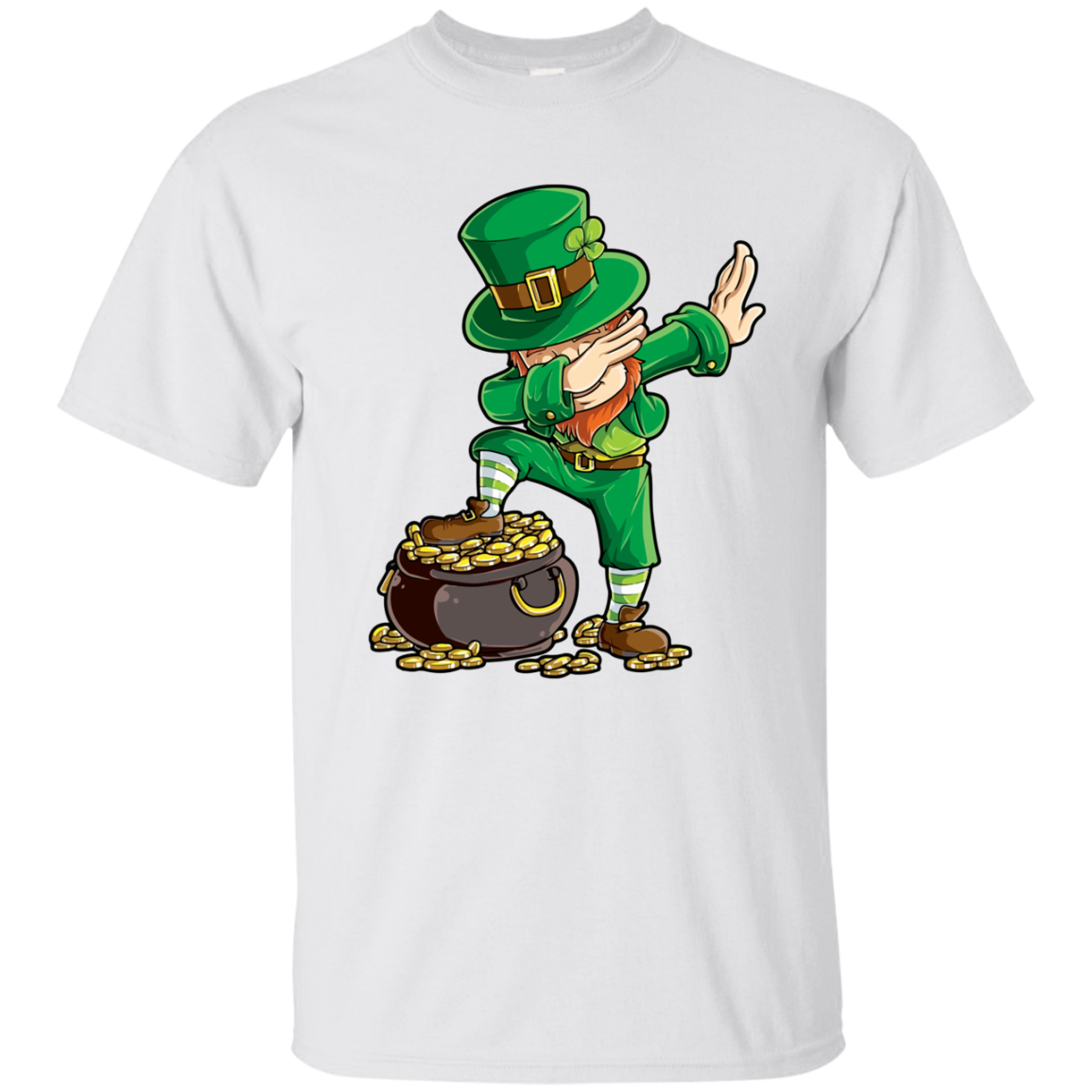 St Patrick's Day Dabbing Leprechaun Funny T-shirt - TeesGrab