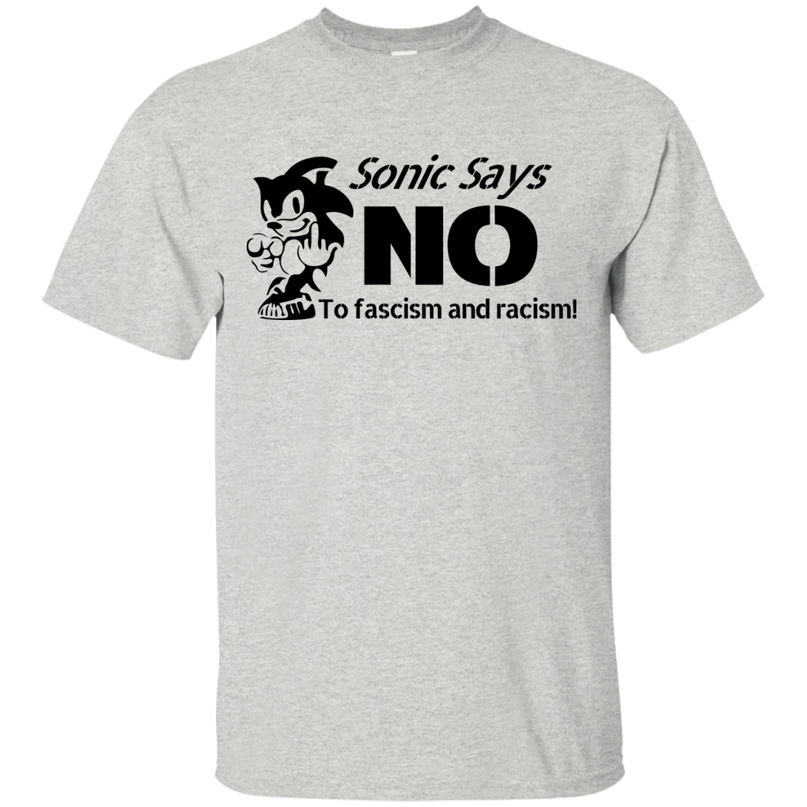 Sonic Says NO to Fascism and Racism T-Shirt, Hoodie, Tank - TeesGrab